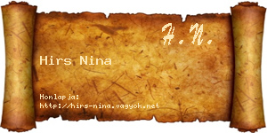 Hirs Nina névjegykártya